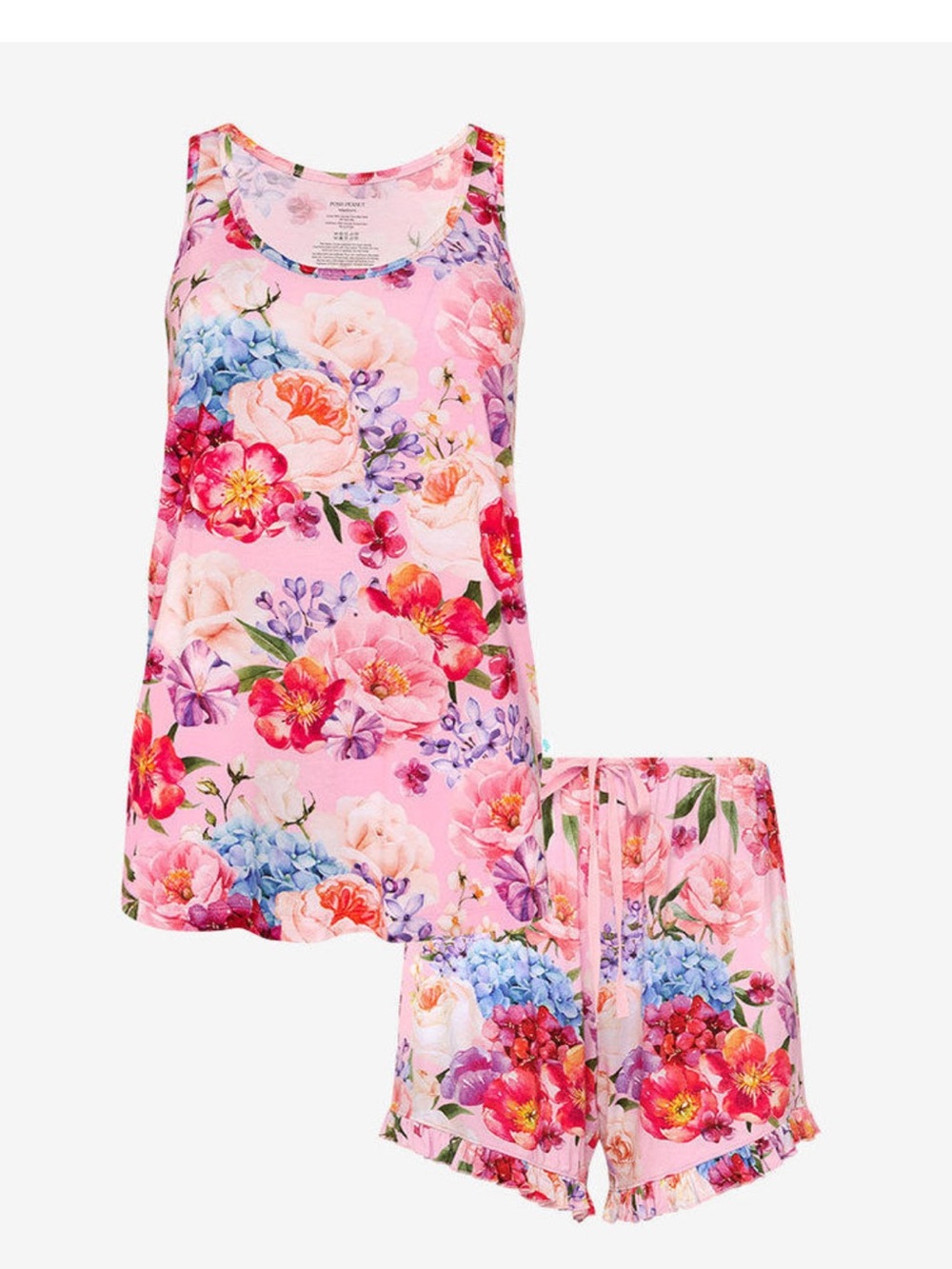 Brisa Women's Tank Top & Ruffled Shorts Pajama Set / Loungewear - Posh Peanut